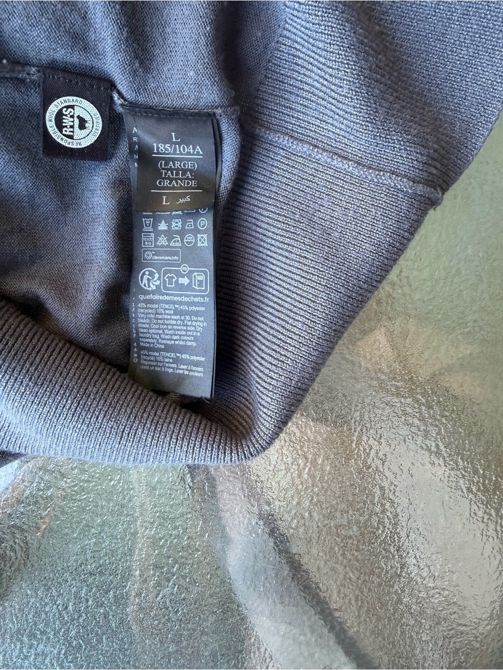AllSaints Men's Long Sleeve Crewneck Shirt - slate blue - Picture 8 of 8
